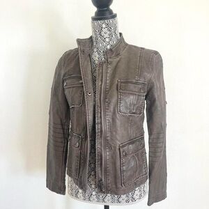 Stylish Vintage Alfani Brown Leather Jacket for Women